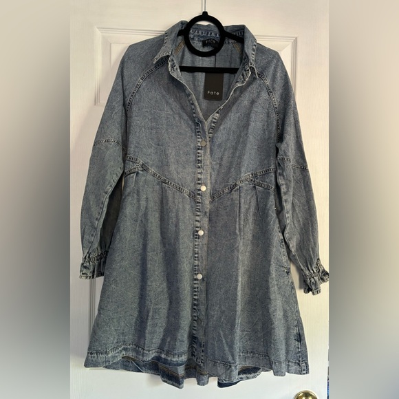 NWT! Fate Chambray Jean Dress / Size S - Picture 5 of 8